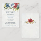 赤白青フローラグリーンウォーター結婚カラー エンクロージャーカード (正面/裏面)