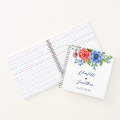 赤白青フローラ愛国結婚のゲストブック ノートブック (内部)