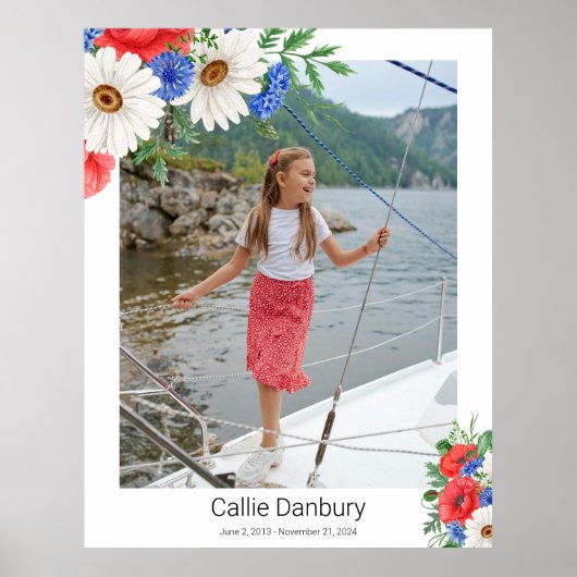 赤白青フローラ葬式サイン ポスター (正面)