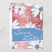 赤白青フローラ部族デイジータトゥーパターン セーブザデート (正面/裏面)