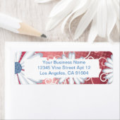 赤白青フローラ部族デイジータトゥーパターン ラベル (インサイチュ)