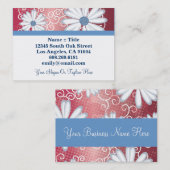 赤白青フローラ部族デイジータトゥーパターン 名刺 (正面/裏面)