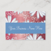 赤白青フローラ部族デイジータトゥーパターン 名刺 (裏面)