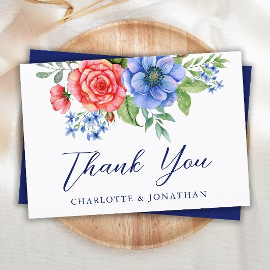 赤白青フローラ7月4日パティオ結婚ス サンキューカード