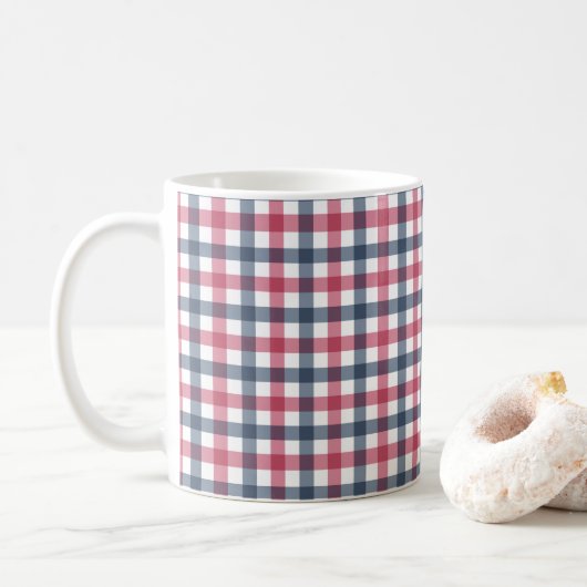 赤白青プレイド コーヒーマグカップ (ドーナツ)