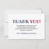 赤白青ベビーシャワー4th Of 7月テーマゲスト サンキューカード (正面)