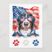 赤白青ベルネーズマウンテンドッグ7月4日 シーズンポストカード (正面)