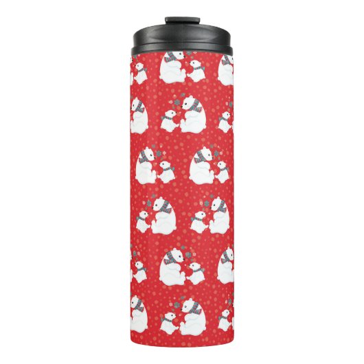 赤白青ホリデイポーラベアファミリー タンブラー (正面)