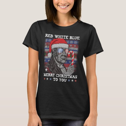 赤白青メリークリスマスハミルトンの男たち Tシャツ (正面)