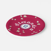 赤白青モダンポップコーンアメリカンバイデーパーティー ペーパープレート (アングル)