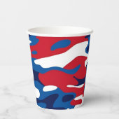 赤白青モノグラム愛国的迷彩柄 紙コップ (裏面)