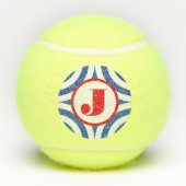 赤白青レトロモノグラム テニスボール (裏面)