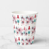 赤白青ロケポップ・アートのットポプシクル花火USA 紙コップ (右)