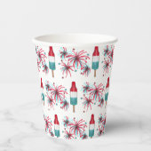 赤白青ロケポップ・アートのットポプシクル花火USA 紙コップ (正面)
