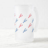 赤白青ロブスター型愛国心 フロストグラスビールジョッキ (正面右)