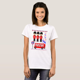 赤白青ロンドンUKアイコンおもしろいグラフィック Tシャツ