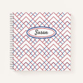 赤白青三角形グリッドスケッチブックジャーナル ノートブック (正面)