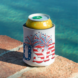 赤白青付きアメリカ 缶クーラー