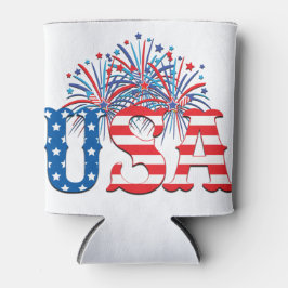 赤白青付きアメリカ 缶クーラー