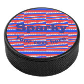 赤白青円のストライプ アイスホッケーパック (3/4)