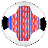 赤白青円のストライプ サッカーボール (回転)