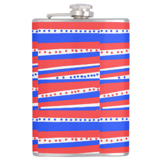 赤白青円のストライプ フラスク