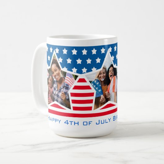 赤白青写真7月誕生日4日 コーヒーマグカップ (正面左)