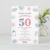 赤白青合同50歳誕生日パーティー 招待状 (スタンド正面)