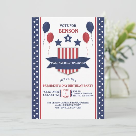 赤白青大統領の日招待状 招待状 (スタンド正面)