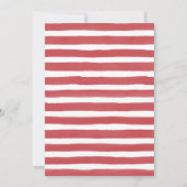 赤白青完璧な年1歳の誕生日パーティー 招待状 (裏面)