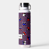 赤白青市松模様にス・スパイラル ウォーターボトル (背面)