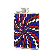 赤白青市松模様にス・スパイラル フラスク (左)
