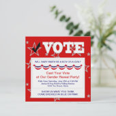 赤白青性別の表示パーティの招待状 招待状 (スタンド正面)