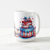 赤白青愛国ケーキ コーヒーマグカップ (正面右)