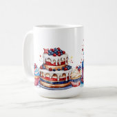 赤白青愛国ケーキ コーヒーマグカップ (正面左)