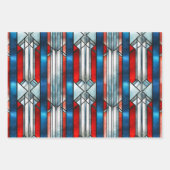 赤白青愛国ステンドグラス7月4日 ラッピングペーパーシート (正面2)