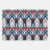 赤白青愛国ステンドグラス7月4日 ラッピングペーパーシート (正面2)