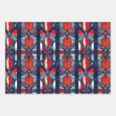 赤白青愛国ステンドグラス7月4日 ラッピングペーパーシート (正面)