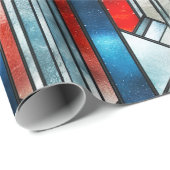 赤白青愛国ステンドグラス7月4日 ラッピングペーパー (ロールコーナー)