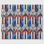 赤白青愛国ステンドグラス7月4日 ラッピングペーパー (フラット)