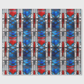 赤白青愛国ステンドグラス7月4日 ラッピングペーパー (フラット)