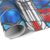 赤白青愛国ステンドグラス7月4日 ラッピングペーパー (ロールコーナー)