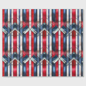 赤白青愛国ステンドグラス7月4日 ラッピングペーパー (フラット)