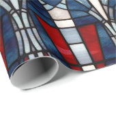 赤白青愛国ステンドグラス7月4日 ラッピングペーパー (ロールコーナー)