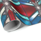 赤白青愛国ステンドグラス7月4日 ラッピングペーパー (ロールコーナー)