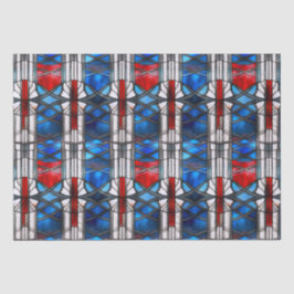 赤白青愛国ステンドグラス7月4日 薄葉紙