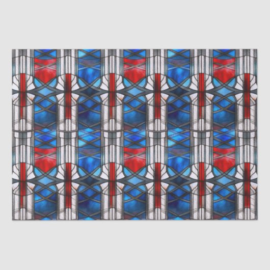 赤白青愛国ステンドグラス7月4日 薄葉紙 (正面)