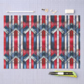 赤白青愛国ステンドグラス7月4日 薄葉紙 (クラフト)