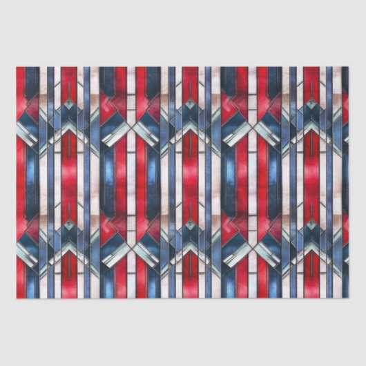 赤白青愛国ステンドグラス7月4日 薄葉紙 (正面)