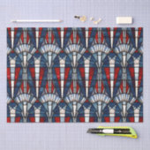 赤白青愛国ステンドグラス7月4日 薄葉紙 (クラフト)